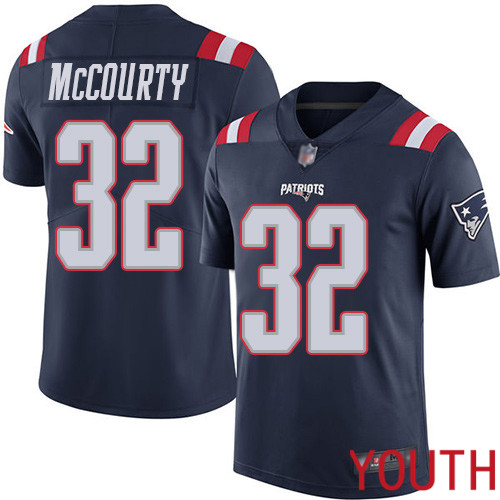 New England Patriots Football #32 Rush Vapor Limited Navy Blue Youth Devin McCourty NFL Jersey
